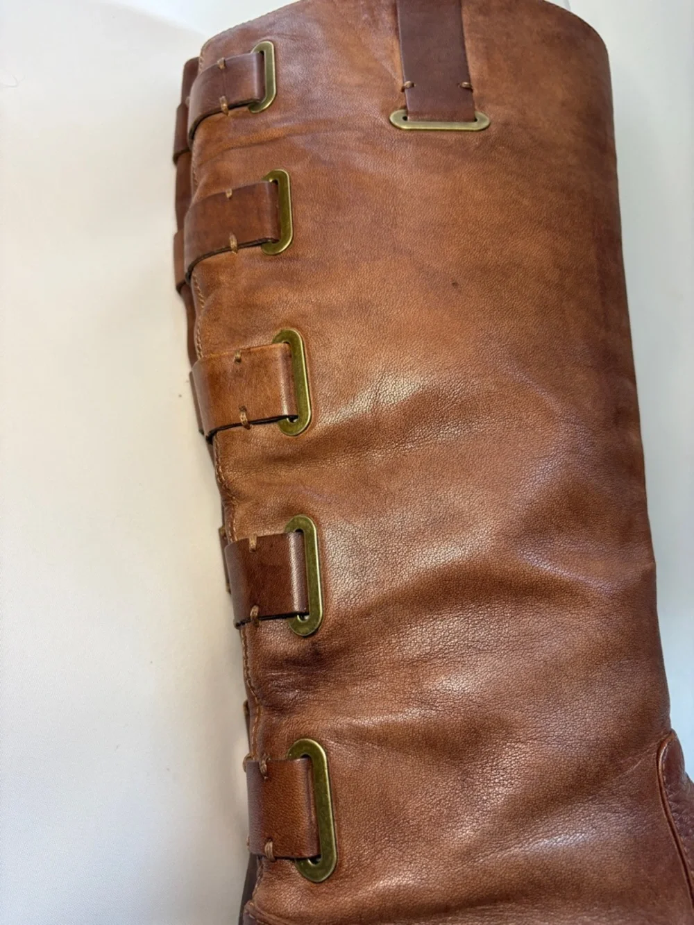 Arturo‎ Chiang Chestnut Brown Leather Over-the-Knee Riding Boots Size 9.5